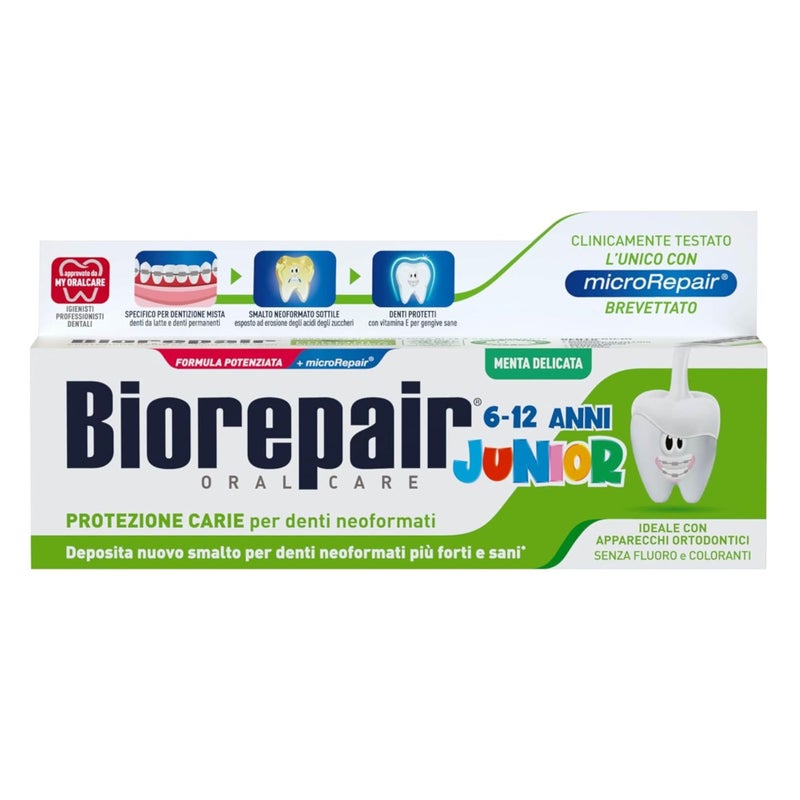 BIOREPAIR Kids - Kids and Baby Toothpaste 0-6 Years, Protects The Enamel of Deciduous Teeth, Strawberry Fluoride Free Toothpaste - with Toning & Nutrient Properties for Gums, 50ml, Made in Italy